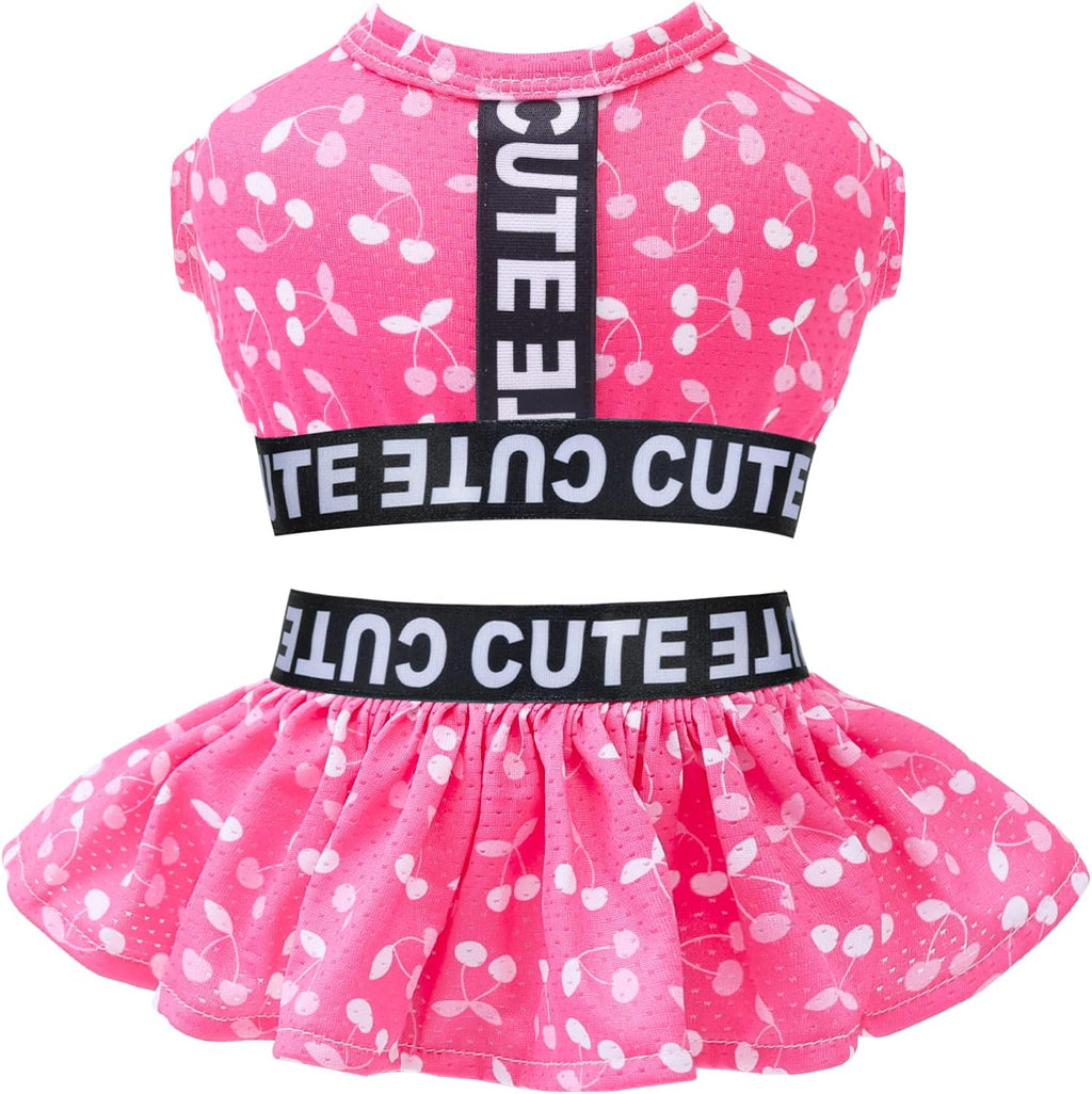 CuteBone Two Piece Dog Sports Dress Athleisure Puppy Skirt Lightweight Small Dogs Girl Clothes Cat Apparel SPS15M - Image 11