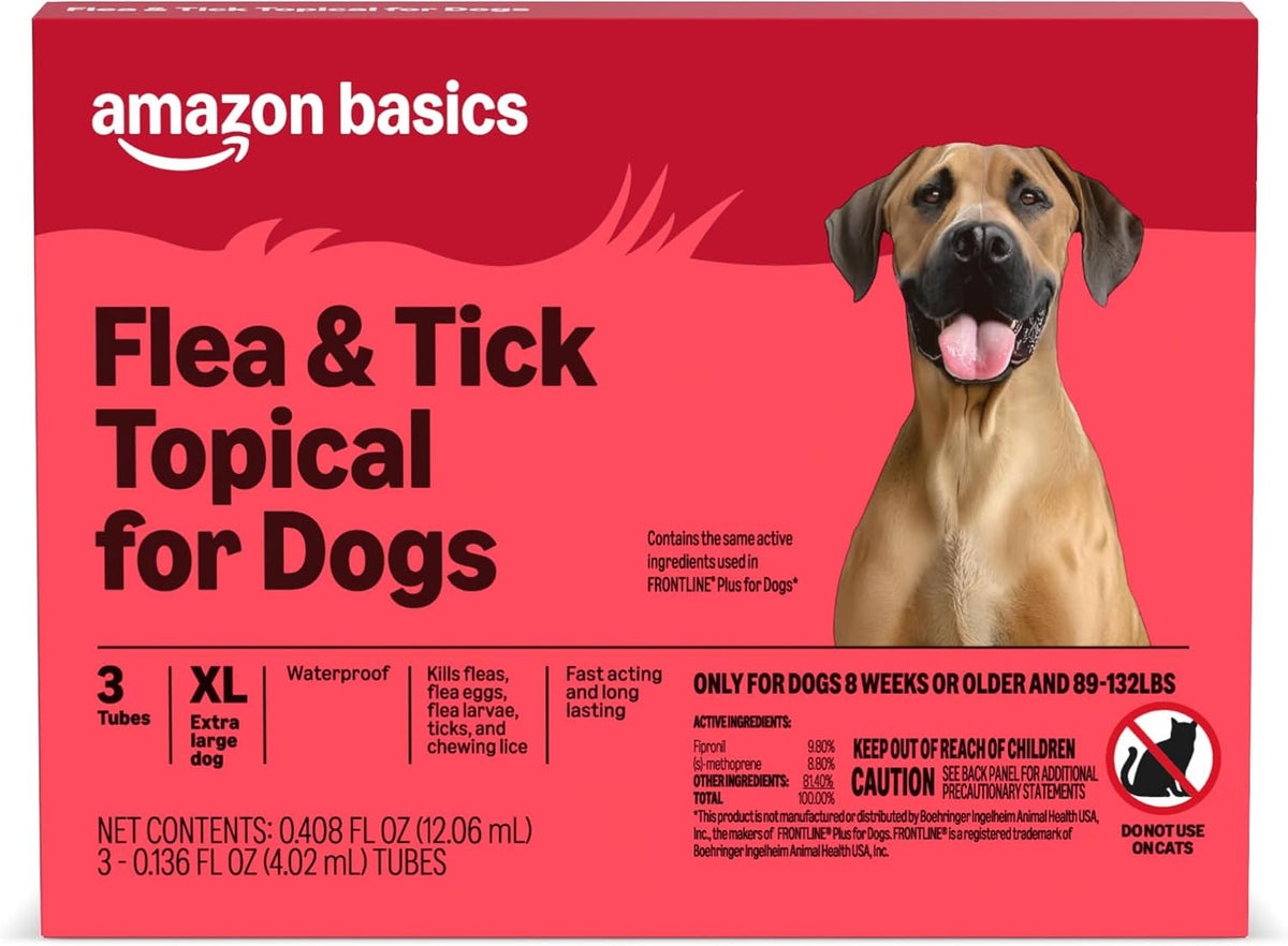 Amazon Basics Flea and Tick Topical Treatment and Prevention for Extra Large Dogs (89-132 lbs), Kills Fleas and Ticks, Waterproof, Monthly Application, 6 Count, Packaging May Vary - Image 10
