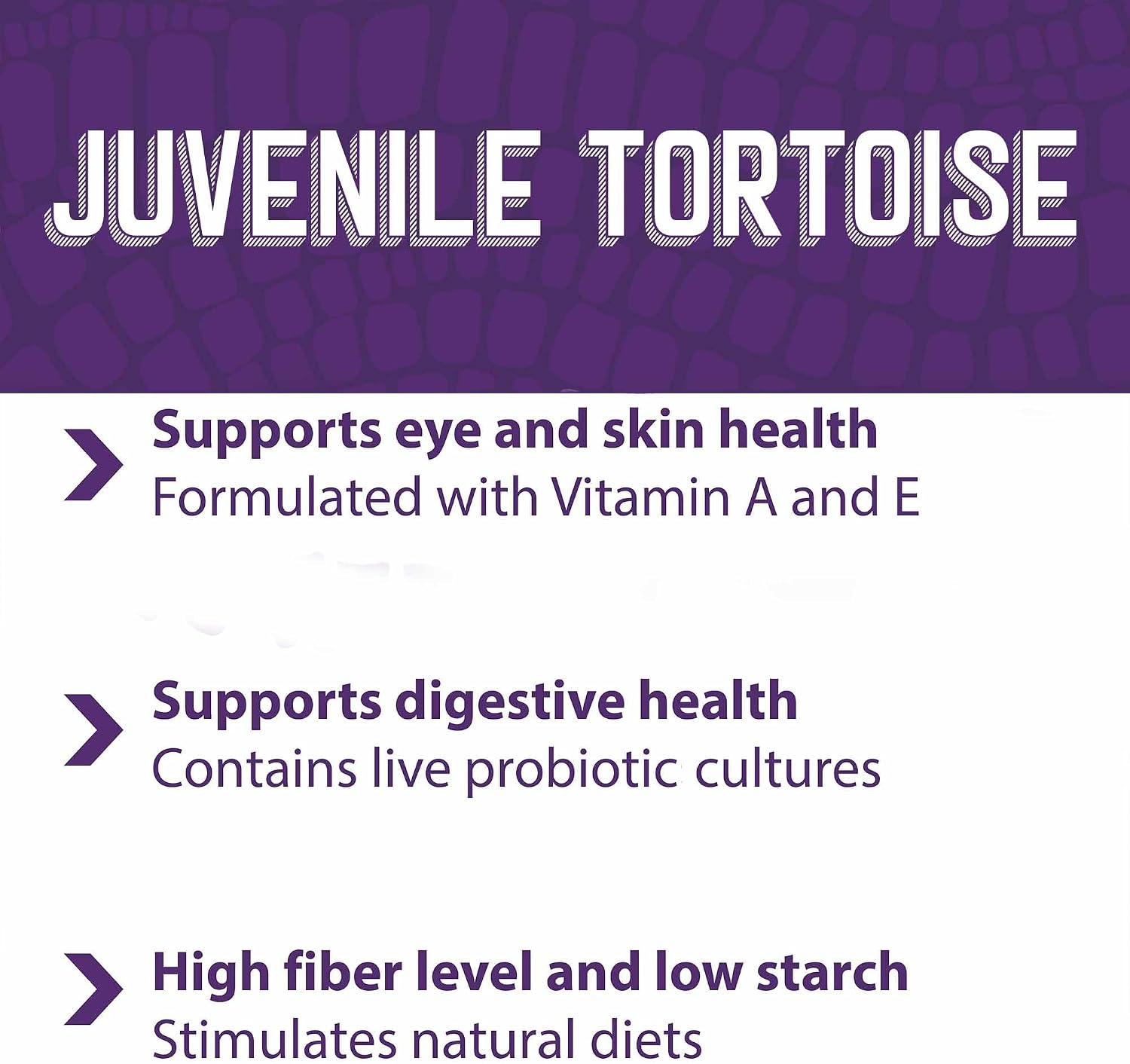 Nutritional value and feeding instructions on Mazuri baby tortoise food bag