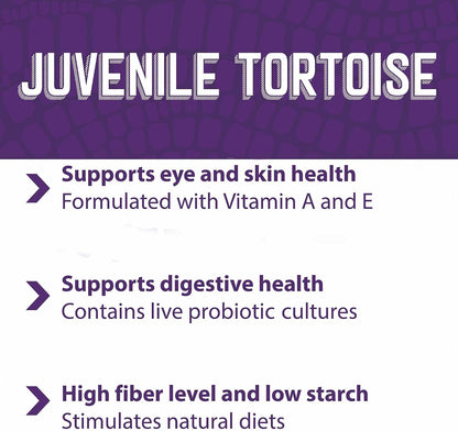 Nutritional value and feeding instructions on Mazuri baby tortoise food bag