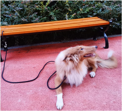 Thick climbing rope style dog training leash packaging presentation.