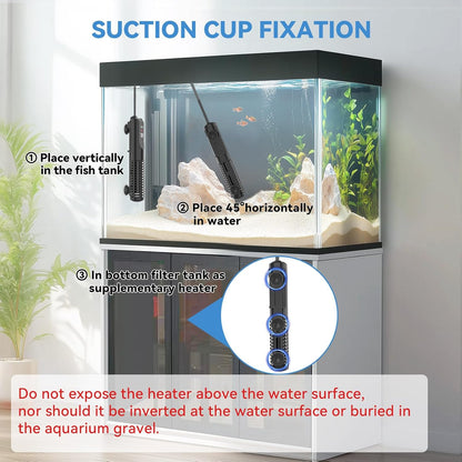 Hygger 100W heater with suction cups for tank installation