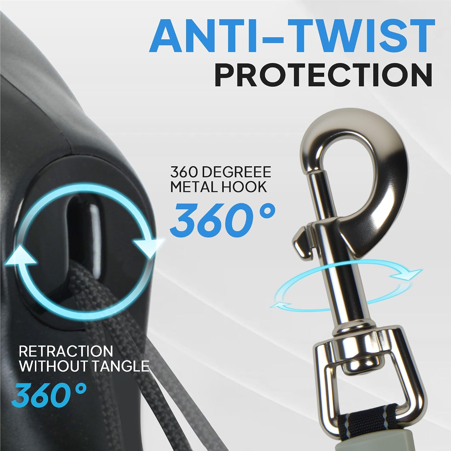 PetiFine dog leash with integrated poop bag dispenser