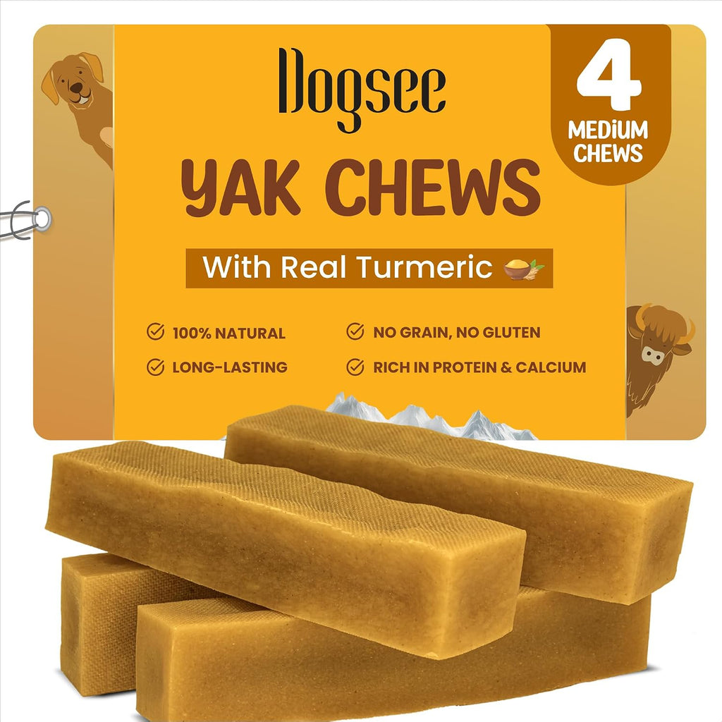 Dogsee Himalayan Yak Cheese Chews with Turmeric 2lb (Medium -12 Pack) 60% Protein Long-Lasting Natural Treats for Dogs Anti-Inflammatory Odorless & Helps with Teeth Cleaning - Image 15