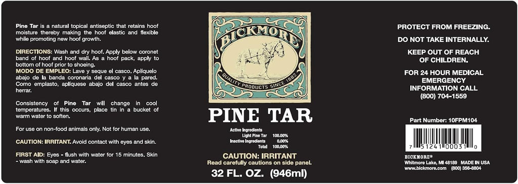 Bickmore liquid antiseptic packaging label details