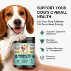 Close up of TzzyiC dog probiotic chews for digestive health and immunity.