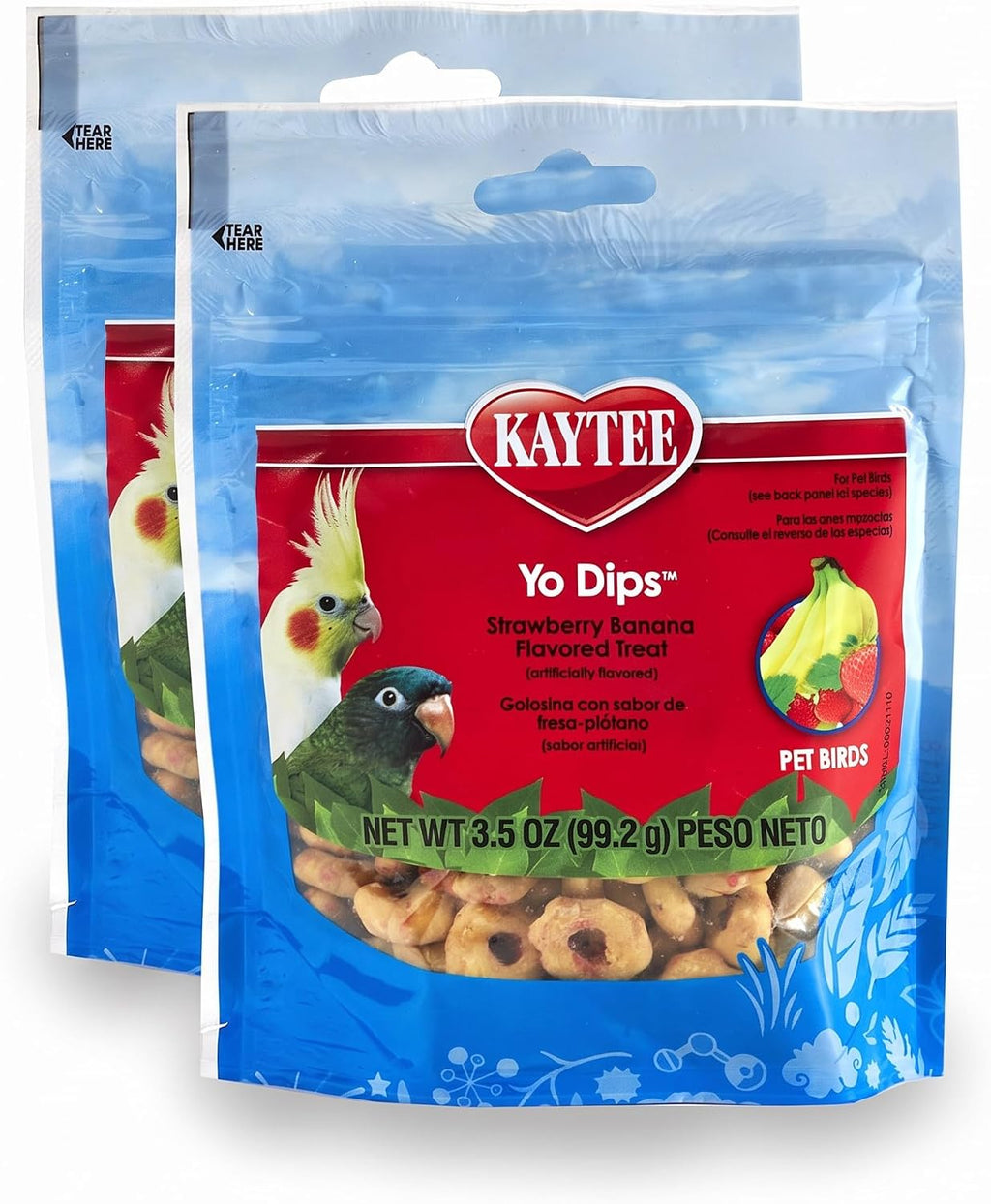 Kaytee Yo Dips Strawberry/Banana Flavor Yogurt Dipped Treat For Pet Birds, 3.5 oz - Image 4