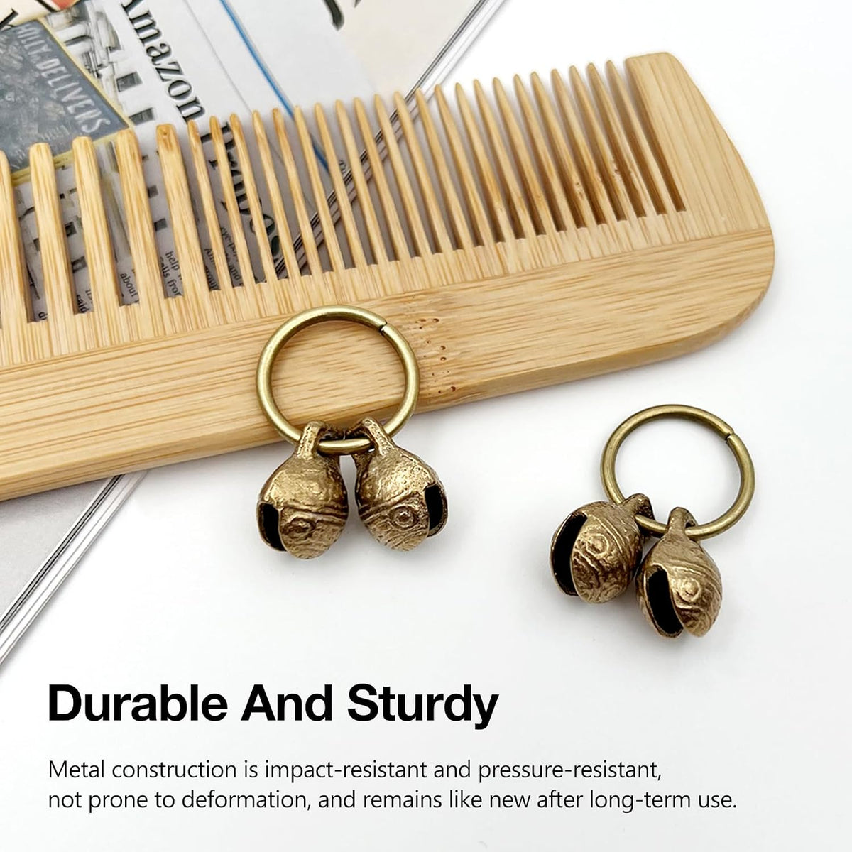 Four pack of durable copper animal collar charms.