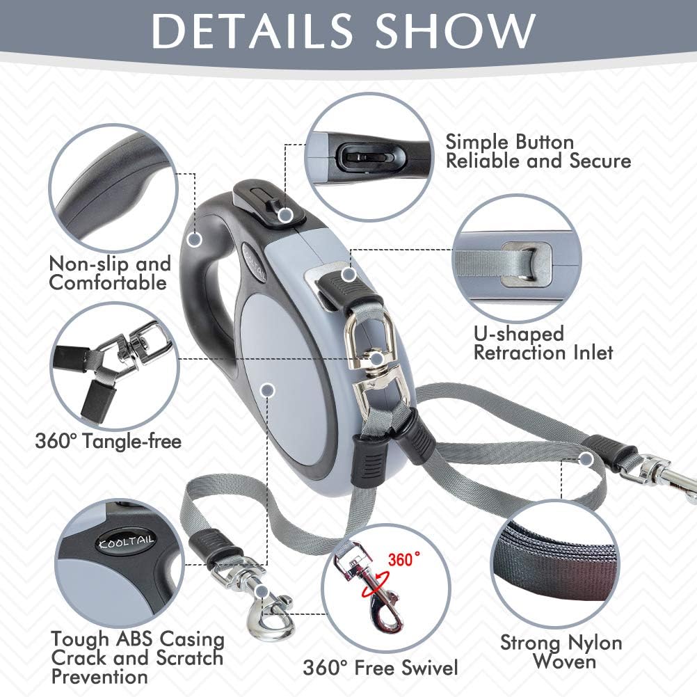 Kooltail dual dog leash brake and lock buttons