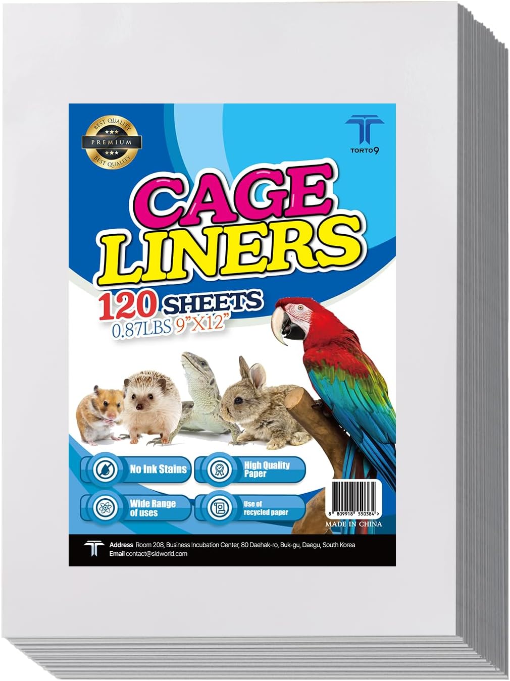 T TORTO9 Bird Cage Liner - 120 Paper Sheets, 20" x 18", 2.9 lb - Ideal for Pet Habitats, Bulk Pack for Long-Lasting Use, Newsprint Texture, Convenient Parcel Packaging - Image 9