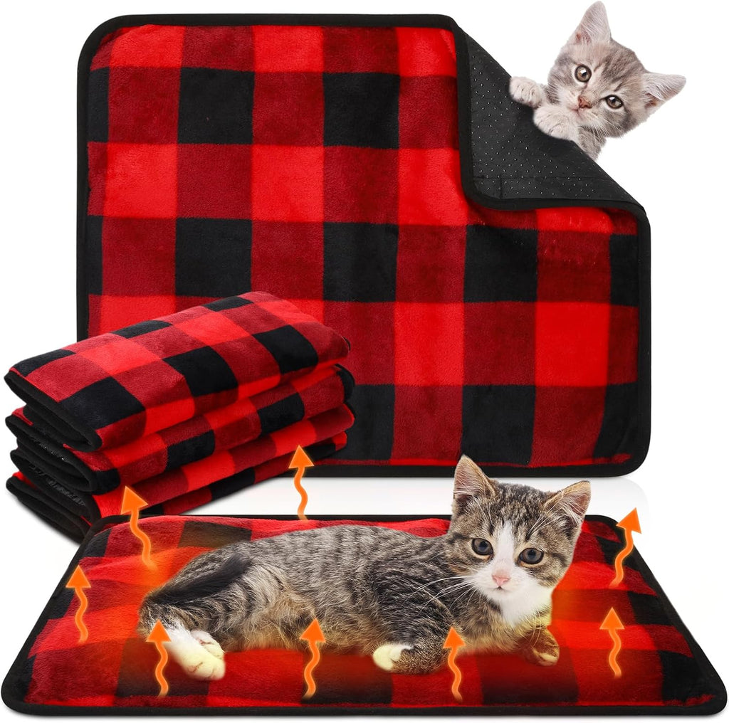 4 Pack Self Heating Cat Bed Cat Self Warming Pad with Removable Cover Extra Warm Thermal Pet Pad Washable Pet Crate Mat Anti Slip Kennel for Indoor Outdoor Pets(Star,16 x 20 Inches) - Image 12