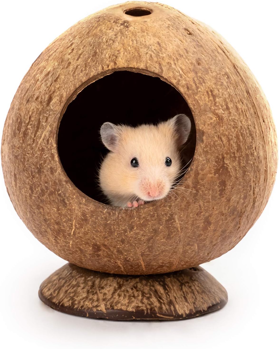 andwe Coconut Hut Hamster House Bed for Gerbils Mice Small Animal Cage Habitat Decor - Image 1