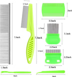 Pet grooming comb set with ergonomic handles