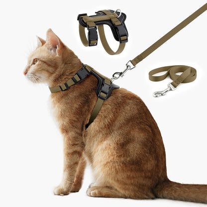 Plutus Pet adjustable cat harness and leash set front view