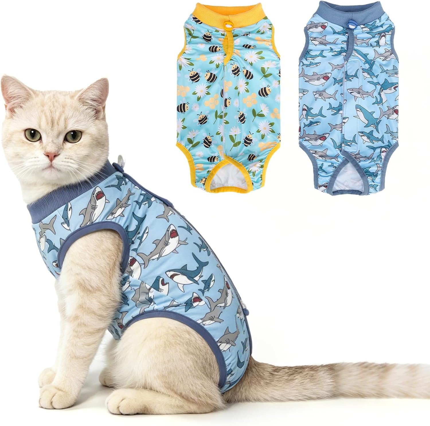 BEAUTYZOO 2 Pack Cat Recovery Suit, Cat Onesie for Cats After Surgery Female Male, Kitten Spay Neuter Surgical Recovery Body Suit Cone of Shame Alternative, Anti Lick Pet Anxiety Vest, Pink XS - Image 10