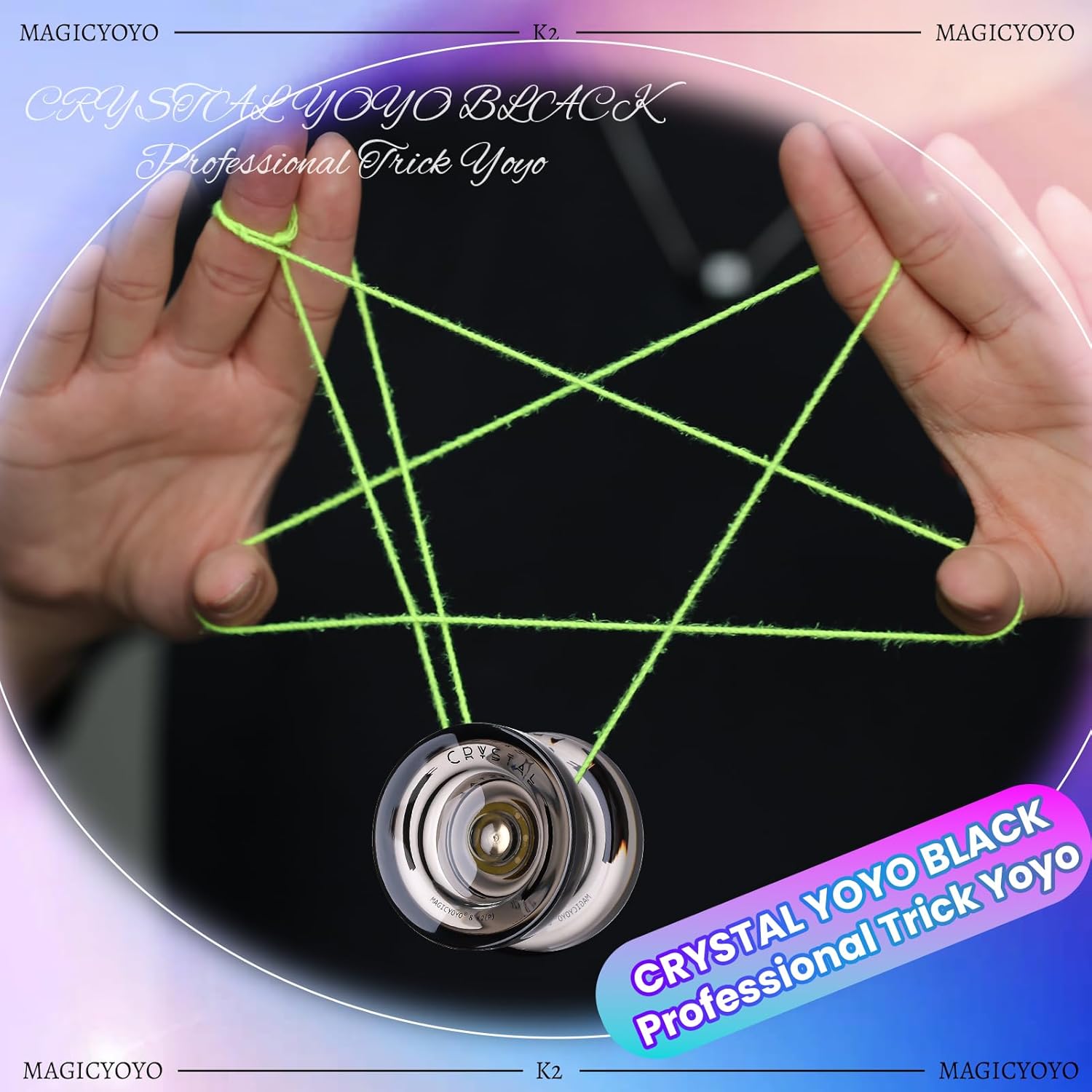 Complete MAGICYOYO kit featuring twelve replacement strings and two hole storage case
