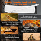T5 UVB Reptile Light Fixture Combo Kit 8W: 10.0 HO UVB Light for Reptiles Terrarium Hood Comes with UVB Lamp, 12'' Linear UVB Light Bar for Desert Bearded Dragon,Turtle,Gecko - UV Sensor Test Card - Image 9