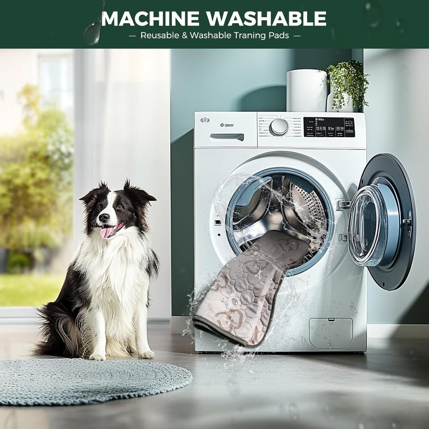 Demonstration of TPU waterproof backing on dog training pad