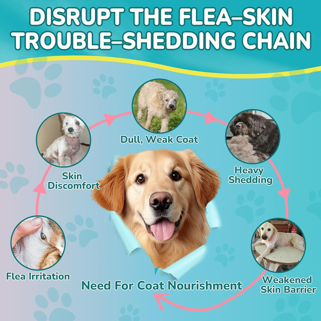 Natural dog flea treatment chewable for reduced itch and shedding