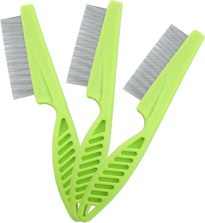 Premium stainless steel fine tooth pet comb package for complete flea control.