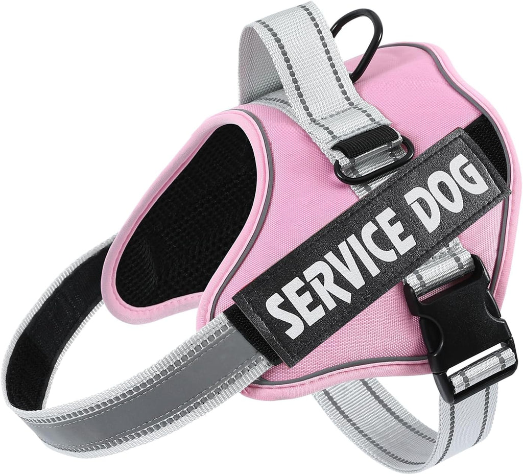 MUMUPET Service Dog Harness, No Pull Reflective Adjustable Vest with Handle, Soft Breathable Padding for Small Dogs, 2 Removable Velcro Patches (Red, S) - Image 13