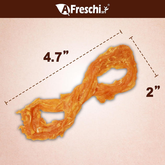 Side profile of A Freschi Srl medium turkey tendon chews