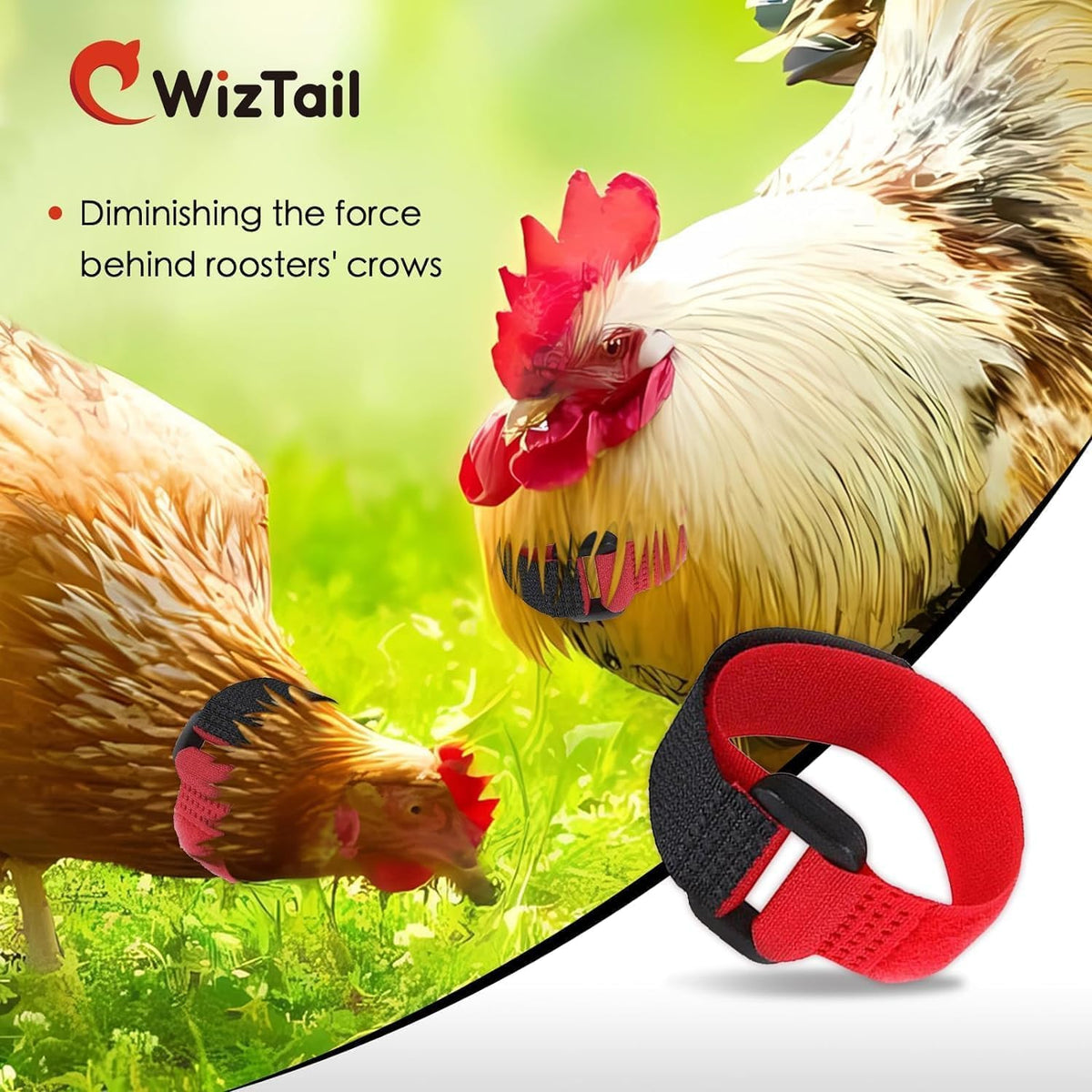Close up view of the hook and loop velcro closure on the Lyla poultry neckband