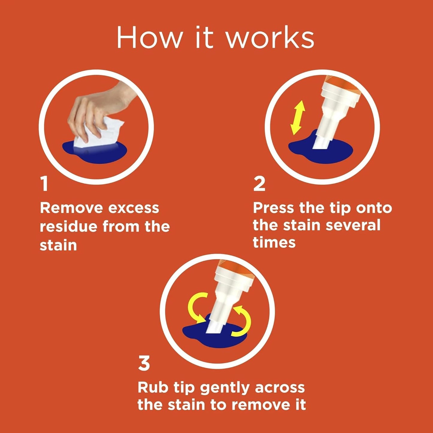 Tide Pen Stain Remover for Clothes, Tide To Go Pen, Instant Stain Remover Pen & Spot Cleaner, Portable & Travel-Friendly, 3 Count (Pack of 1) - Image 4