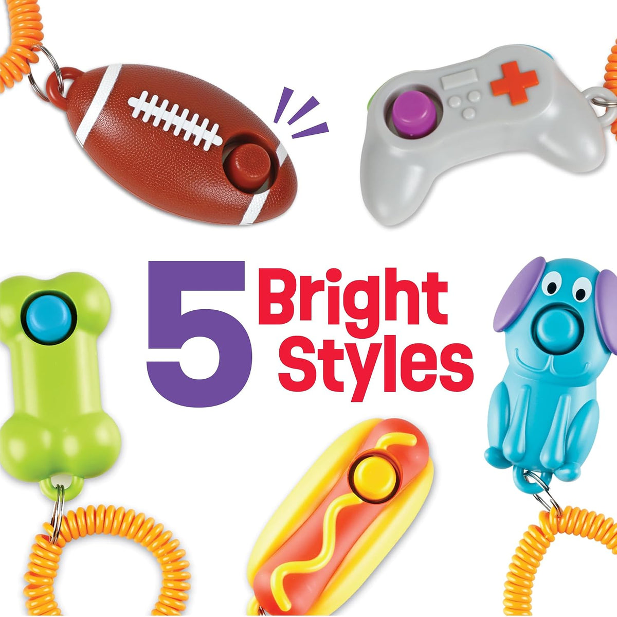 Close up view of the durable BPA free plastic pet trainer tool from Brightkins.