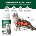 Hsl broad spectrum feline dewormer packaging showing intestinal health benefits.