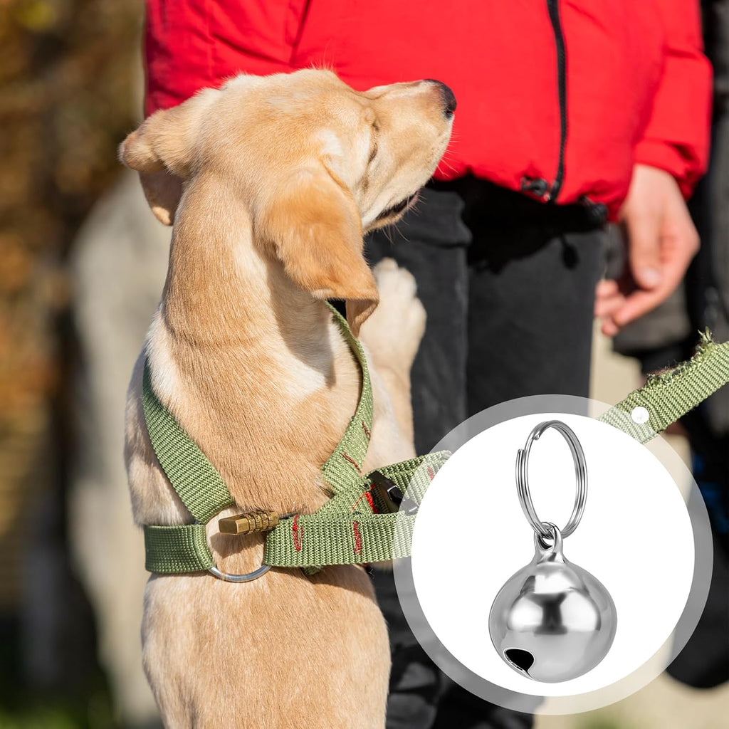 Pack of three silver tracking bells for puppy and kitten collars highlighting durability