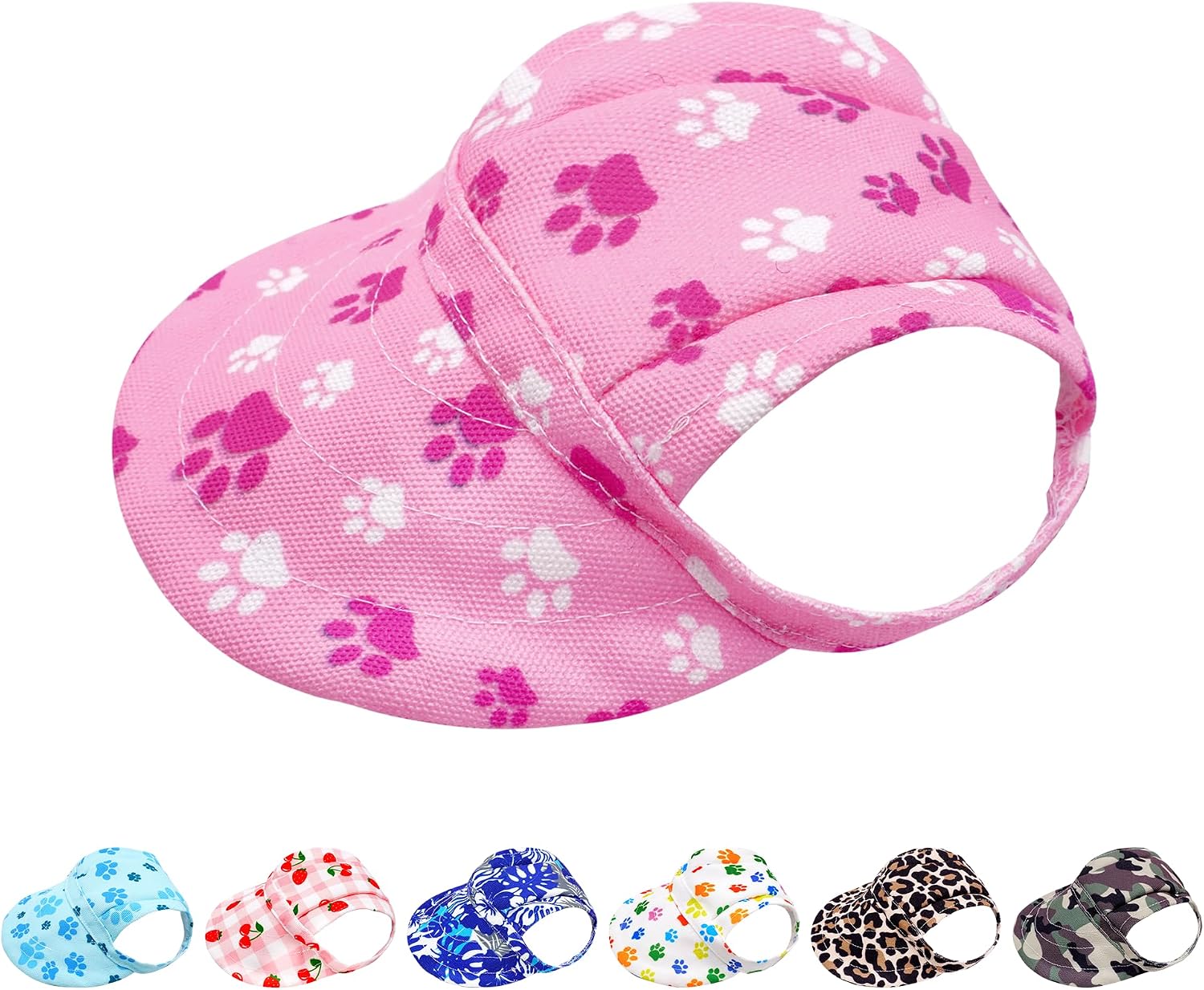 Pet Show Paw Print Dog Baseball Cap front view pink