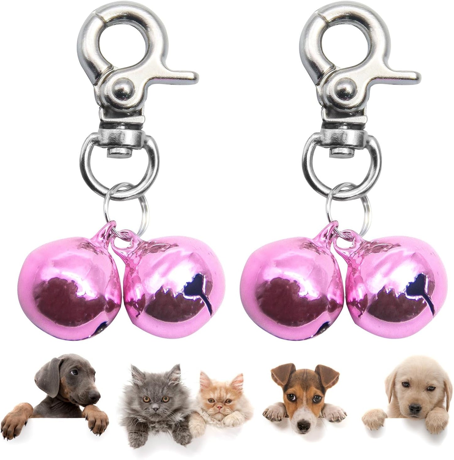 SCENEREAL Bells for Dog Collars - 2 Pack Pet Hanging Ring Bell Accessories for Dog & Cat, Pet Pendant Collar Charm with Heavy Duty Snap Clips - Image 12