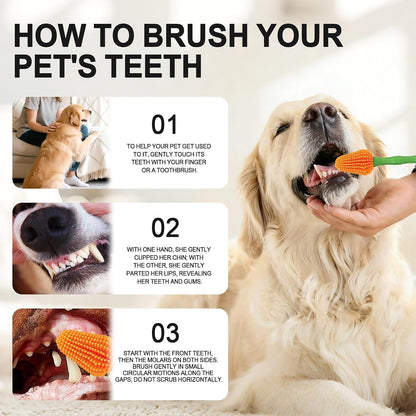 Angle of Histotree 360 degree brush inside dog mouth
