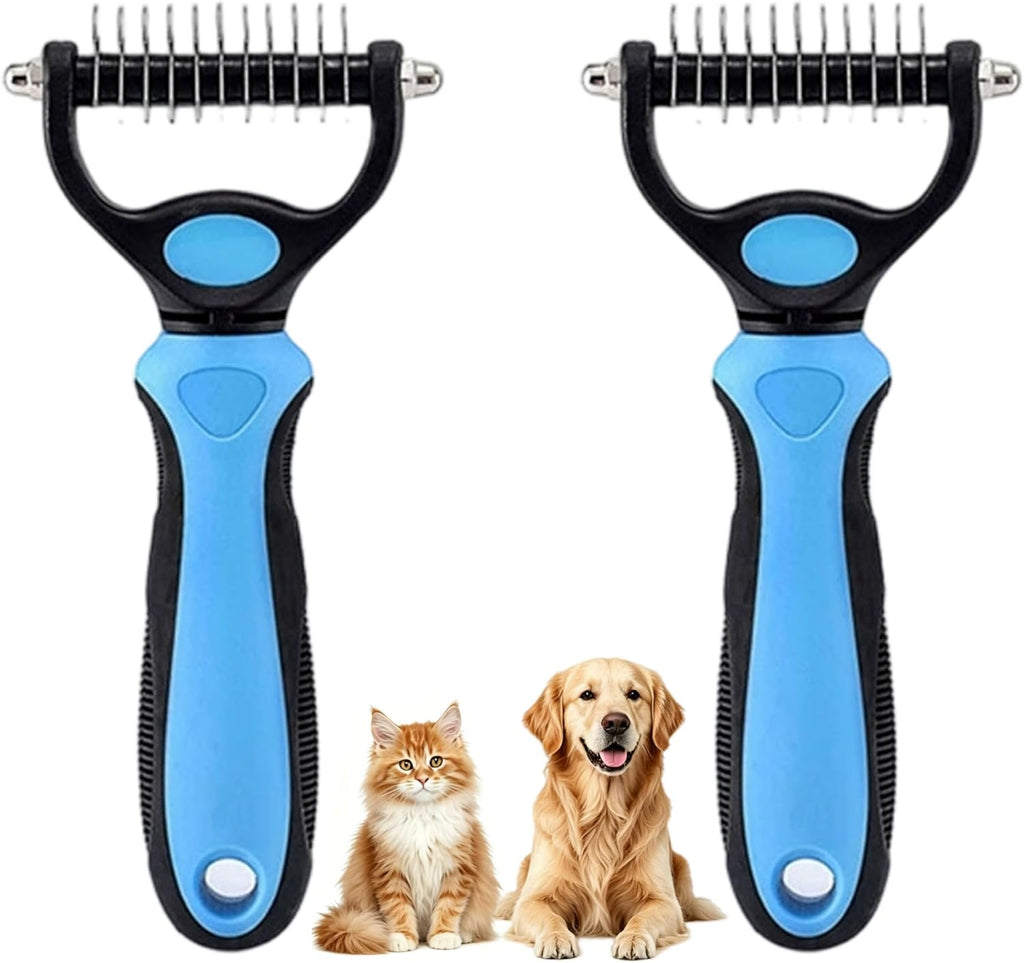 Dematting Comb for Dogs and Cats, Undercoat Rake Pet Brush for Long Hair, Deshedding Dog Brush Removes Tangles Knots and Loose Fur, Grooming Tool for Thick Coats (Blue L) - Image 12