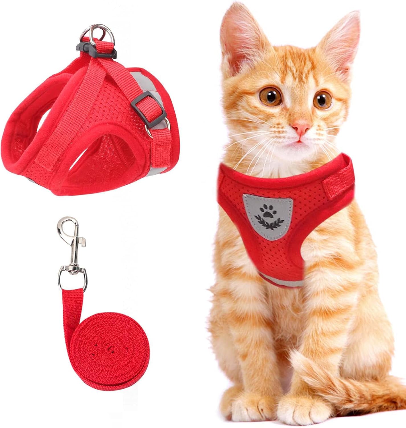 Cat & Dog Vest Harness - All Weather Mesh, Reflective Strap, Step-in Adjustable for Small Cats & Dogs (Red, XS) - Image 9