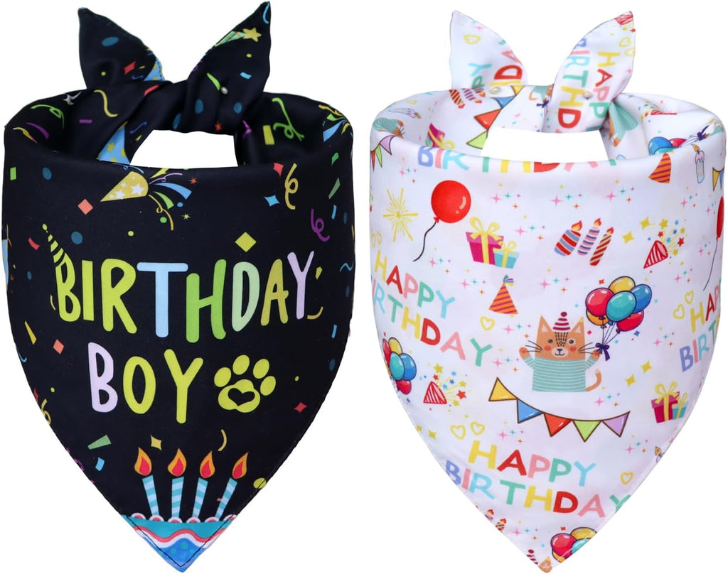 Dog Birthday Girl Bandana for Small Dogs - Reversible Pink Confetti Tie-On Scarf, Happy Birthday Party Outfit Puppy Gift, 9-14" Neck - Image 12