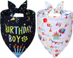 Dog Birthday Girl Bandana for Small Dogs - Reversible Pink Confetti Tie-On Scarf, Happy Birthday Party Outfit Puppy Gift, 9-14" Neck - Image 12