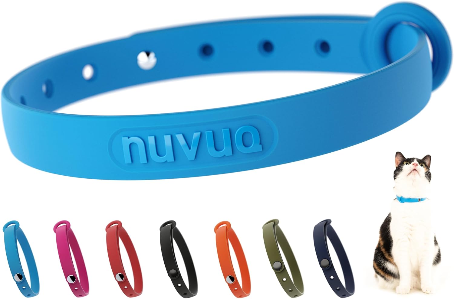 Silicone Cat Collar - Soft, Comfortable, and Lightweight Breakaway Collar with Name Tag Ring for Outdoor Cats and Sensitive Skin Pets by Nuvuq (6 " to 10 1/4", Black) - Image 14