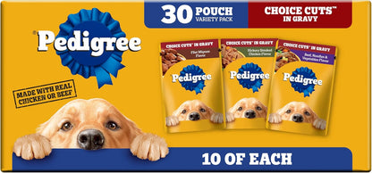 Pedigree Choice Cuts in Gravy Adult Wet Dog Food 30-Count Beef Flavor Variety Pack, 3.5 oz. Pouches - Image 11