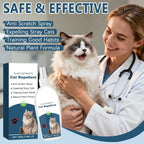Back of Gnaye cat repellent spray bottle showing ingredients