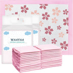 Buyockss Waayaa disposable changing pads front view showing packaging and cherry blossom design.
