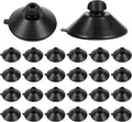 Classicseali aquarium suction cups front view showing the twenty four pieces pack of black rubber suckers for fish tank organization.