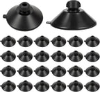 Classicseali aquarium suction cups front view showing the twenty four pieces pack of black rubber suckers for fish tank organization.