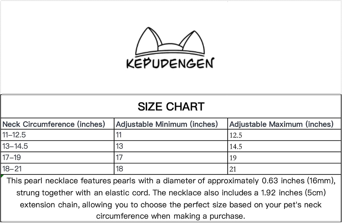 High quality faux pearl necklace for medium large dogs.