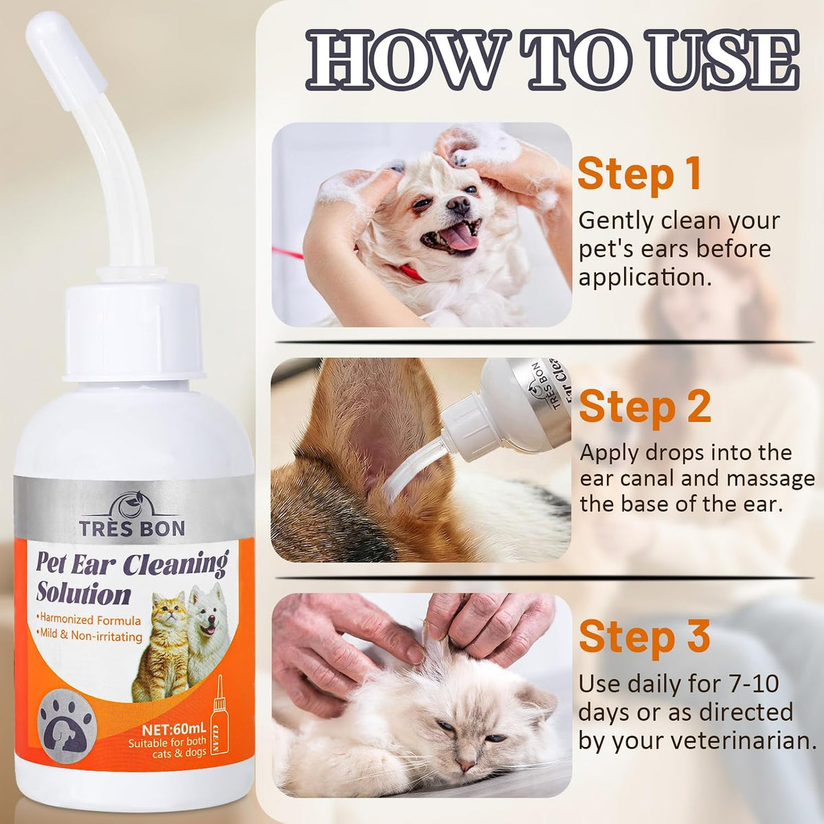 Tovaginsh plant-powered ear wash for sensitive pet ears