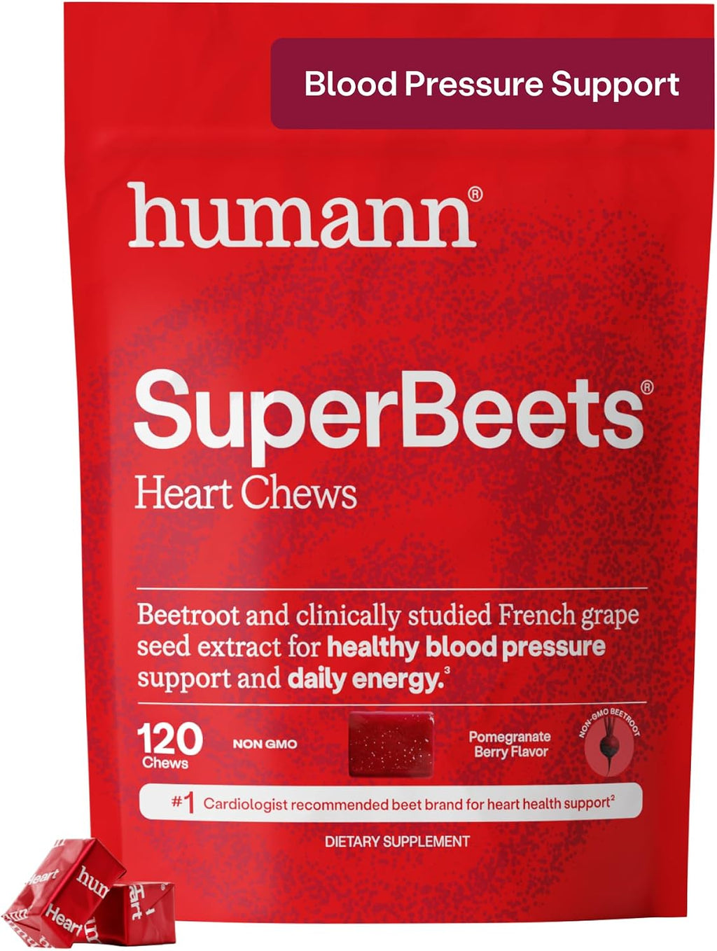 Humann SuperBeets Heart Chews, Pomegranate Berry Flavor, 60 Ct - Image 15