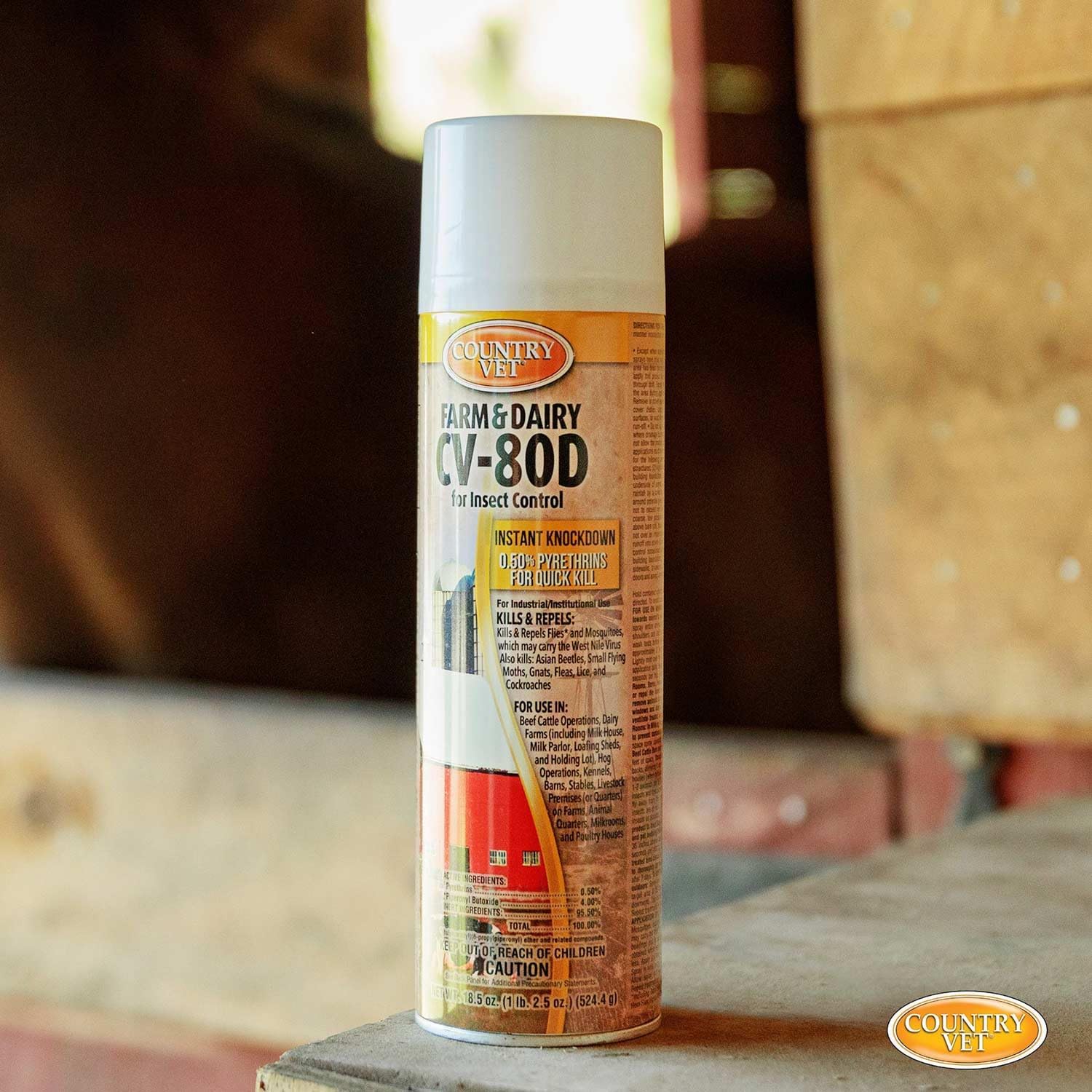 Country Vet professional solvent-based flying insect killer spray can packaging