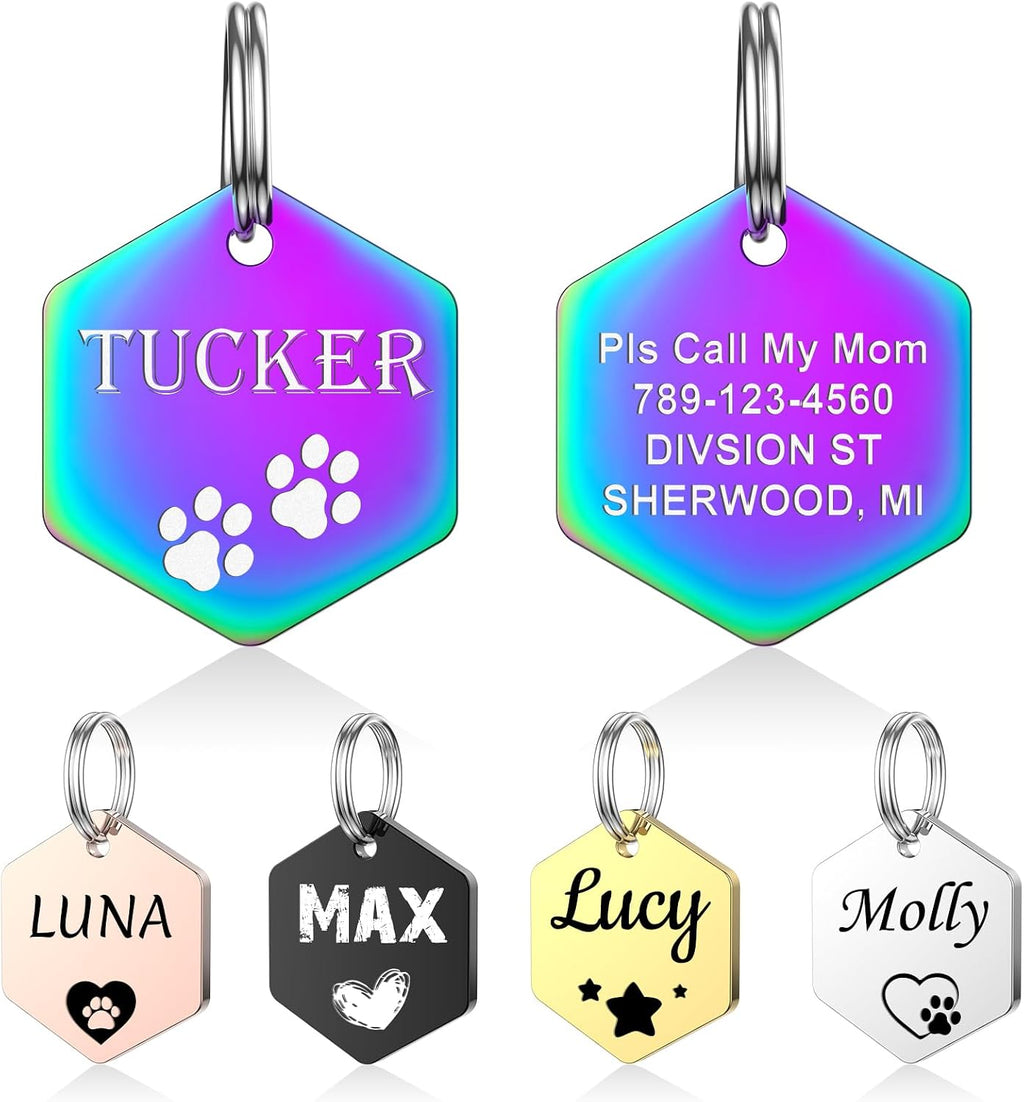 Dog Tags Personalized for Pets - YEHANTI Personalized Dog Tags with Lovely Icons, Durable Stainless Steel Pet ID Tags for Small Large Dogs Cats, Custom Dog Name Tags Engraved on Both Sides (Bone) - Image 10