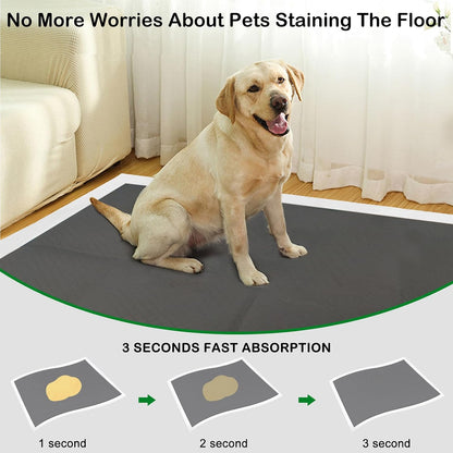 Waterproof backing sheet of the ELEGX puppy training pads protecting a hardwood floor.
